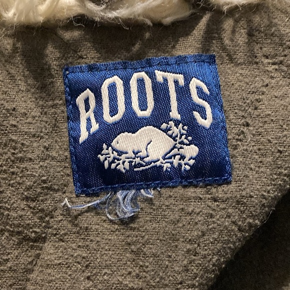 Roots rare blue label vintage green trucker coat with fake fur collar - Picture 3 of 6